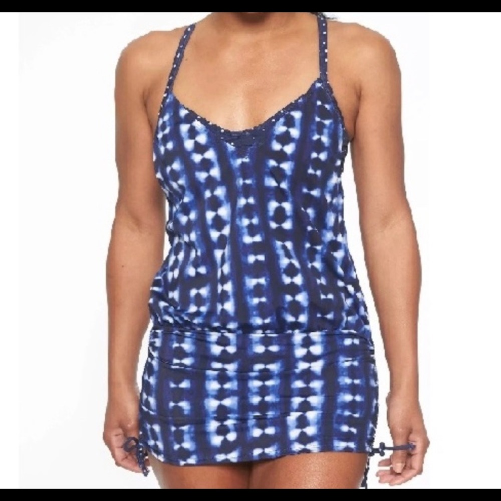 Athleta Mashiko Side Scrunch Tankini Top Dress